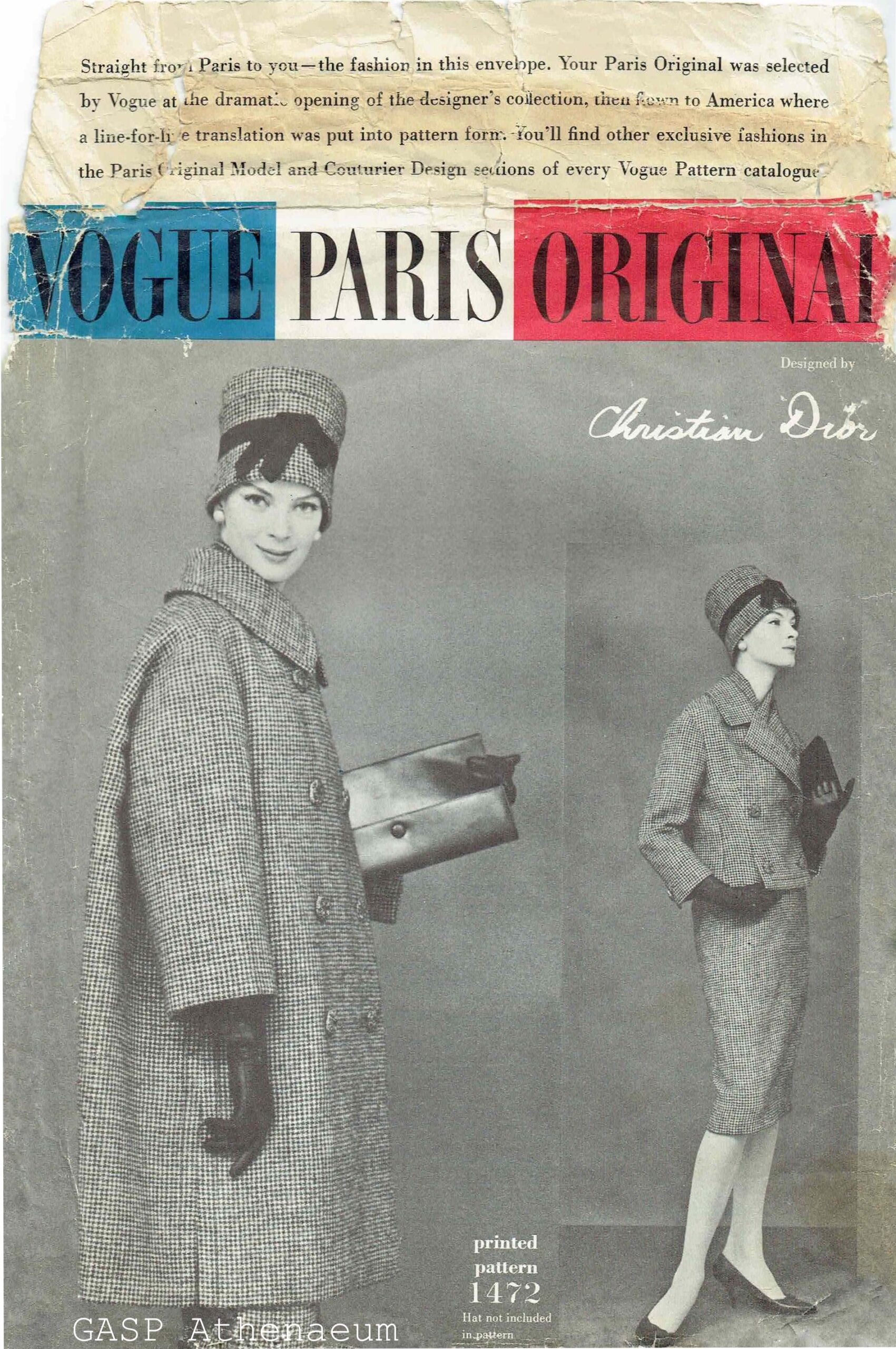 Vogue Paris Original 1472 (1959) PDF Envelope / Guide Only - GASP Archives