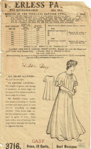 Peerless Pattern 3716 PDF Size 36