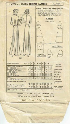 Pictorial Review 9391 (1930's) PDF Bust 34 - Image 2