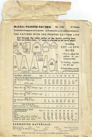 McCall 3182 (1939) PDF Size 42 - Image 2