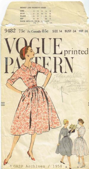 Vogue 9482 (1958) PDF Size 14