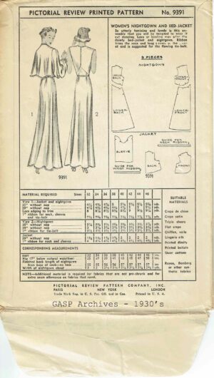 Pictorial Review 9391 (1930's) PDF Bust 32 - Image 2