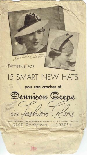 Pictorial Review Dennison Hats (1930's)PDF 15 Hats