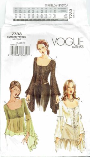 Vogue 7733 (2003) PDF Size 18-20-22
