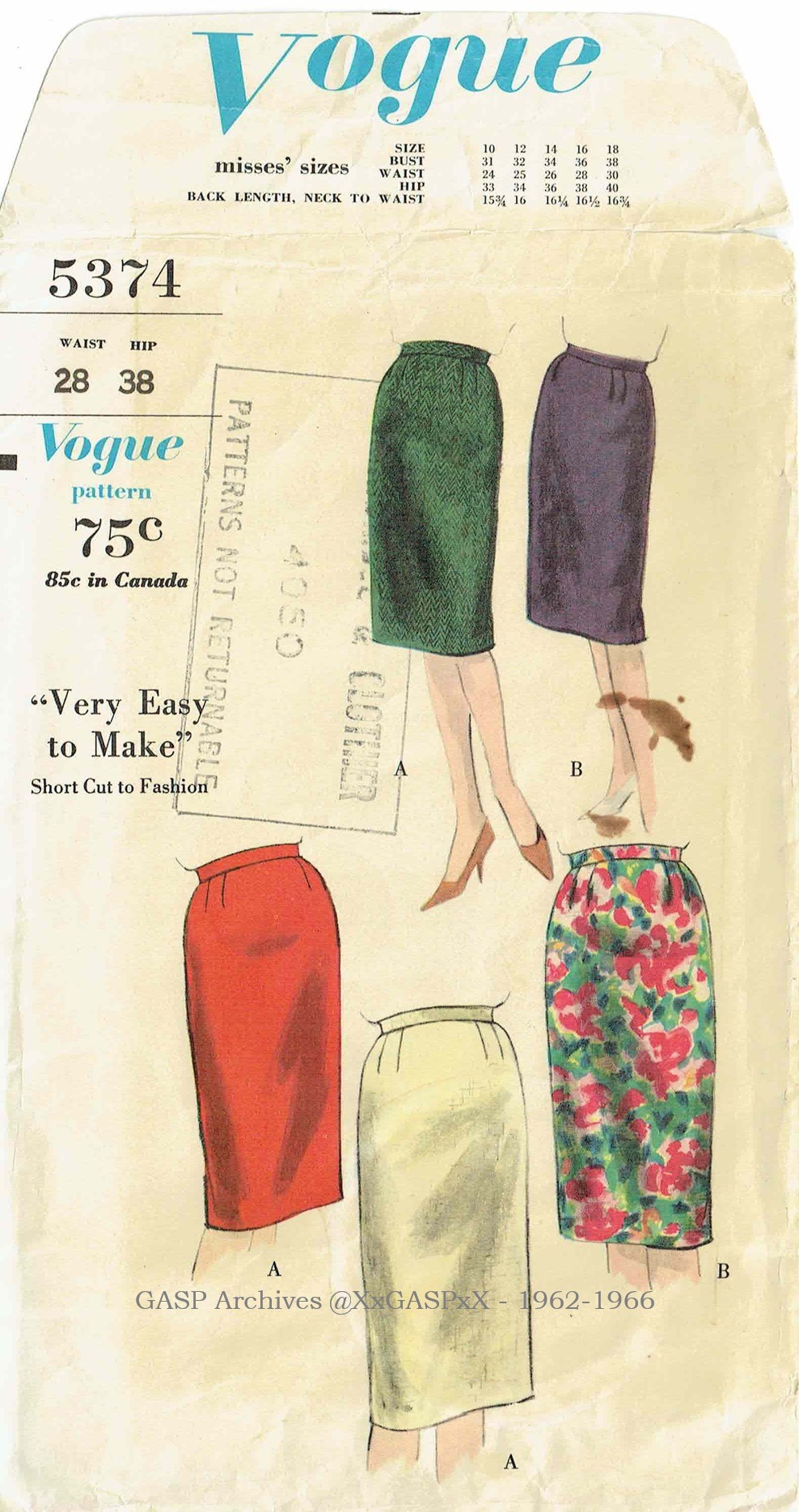 Vogue 5374 ©️1962-66 PDF